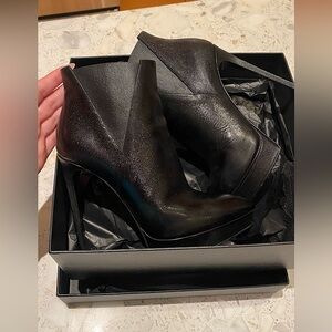 Saint Laurent Caviar Leather Black Ankle Boots 🖤